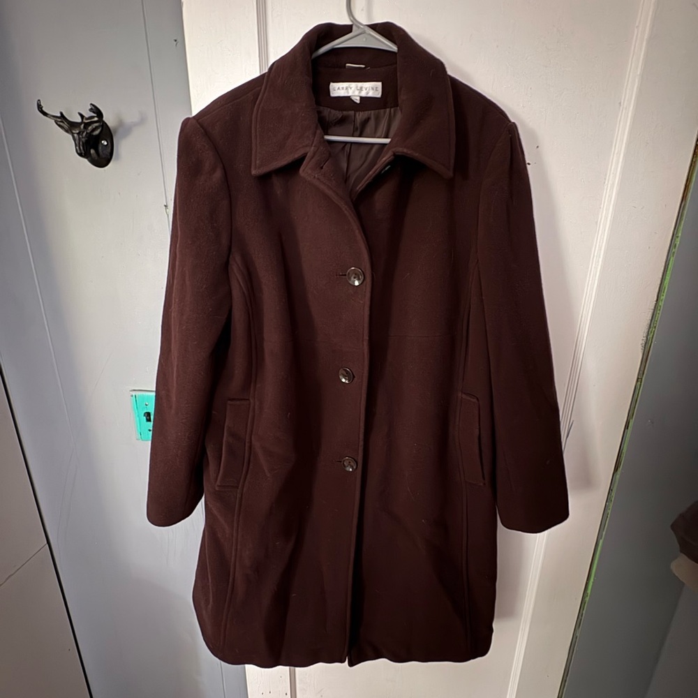 Larry Levine Dark Brown Pea Coat